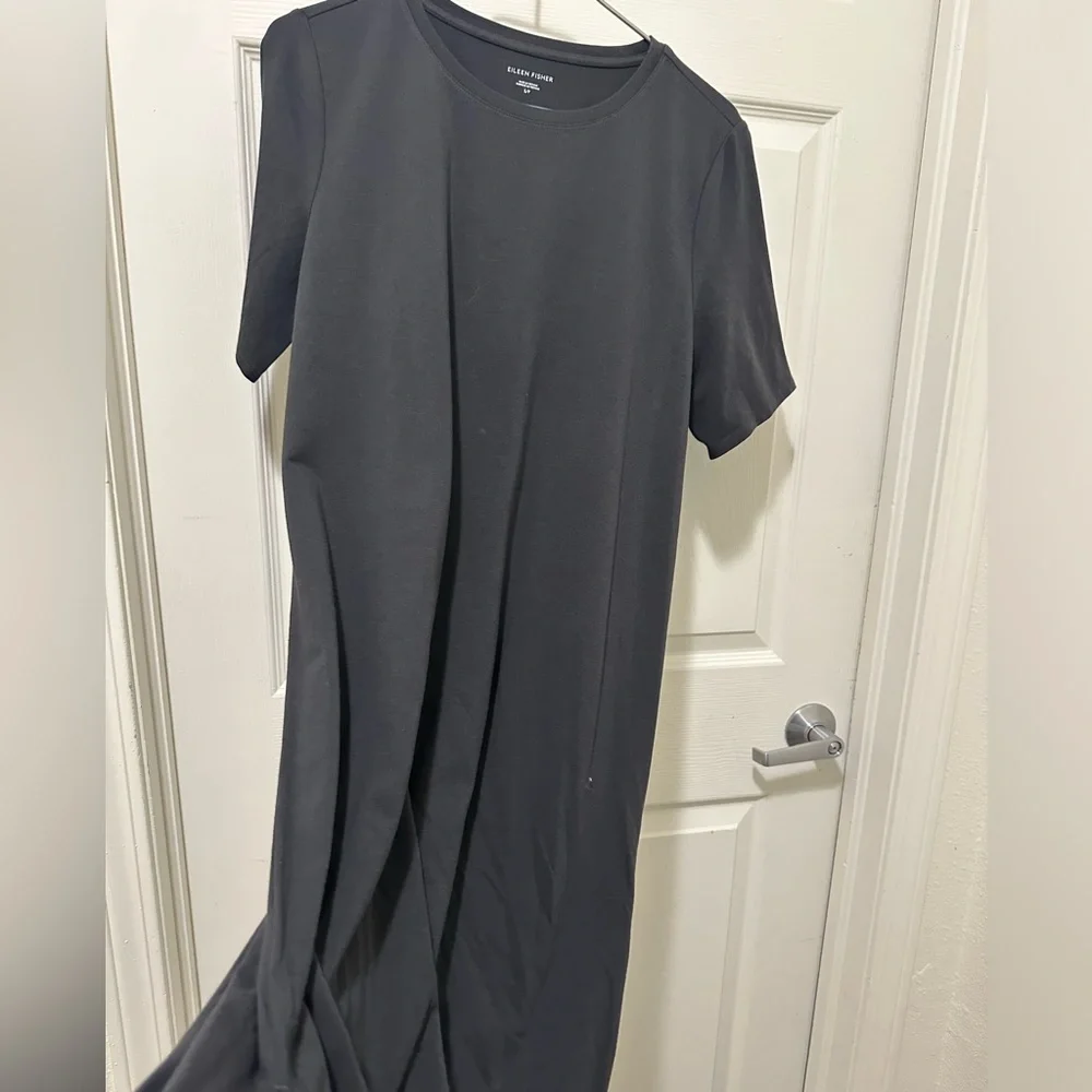 Eileen Fisher Classic Gray T-shirt Maxi Dress - Picture 7 of 11